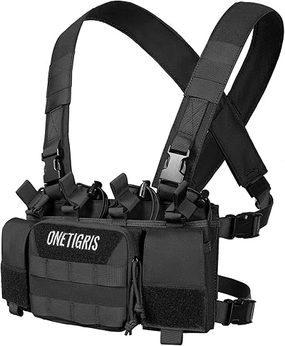 Miniatura 9 de ONETIGRIS Chest Rig, MOLLE Chest Rigs Tactical Chest Rig Dangler Pouch Utility Admin Pouch for Hunting Shooting Hiking Camocolor