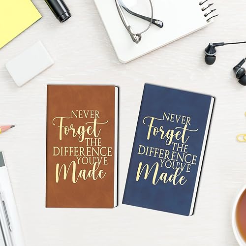 Miniatura 3 de Paquete de 10 cuadernos de cuero A6 con texto en inglés "Thank You", de cuero, para empleados, cuadernos de bolsillo, pequeño bloc de notas, regalo