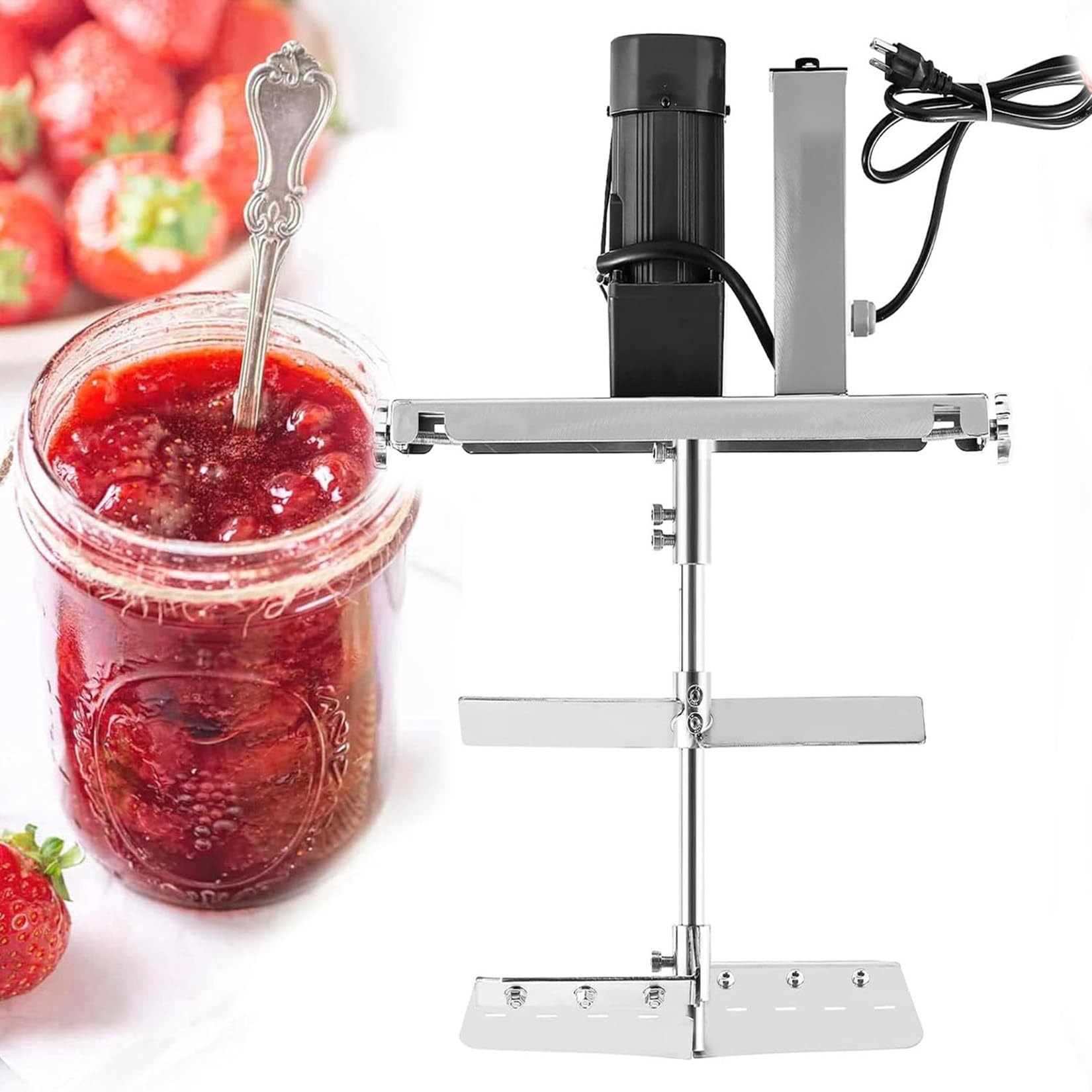 Mezclador automático de alimentos, máquina agitadora de salsa con raspador de 4 cuchillas para hacer mermelada, salsa y condimentos, capacidad de 85 litros
