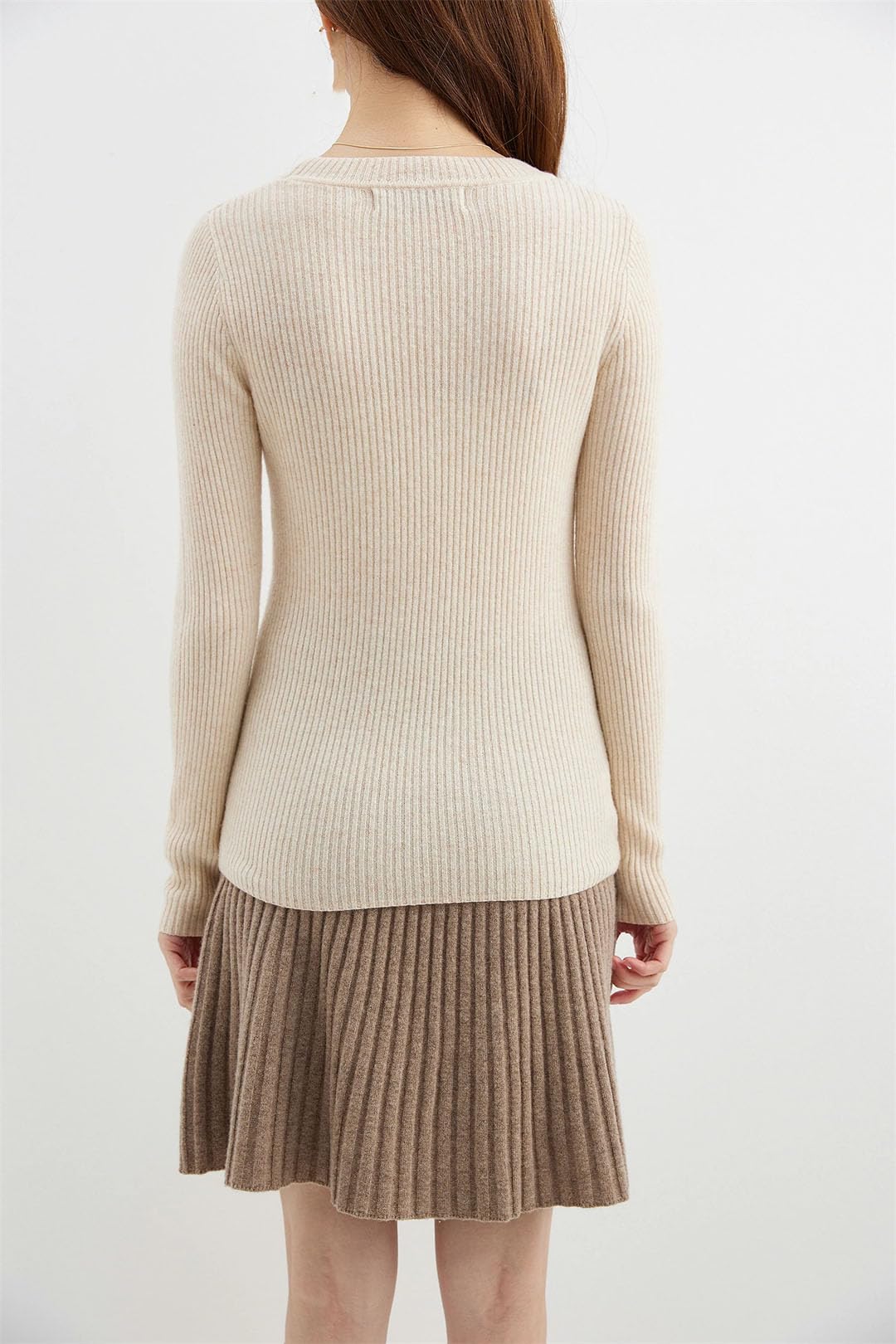 Maglione da donna a collo alto in lana lavorato a maglia a maniche lunghe caldo top