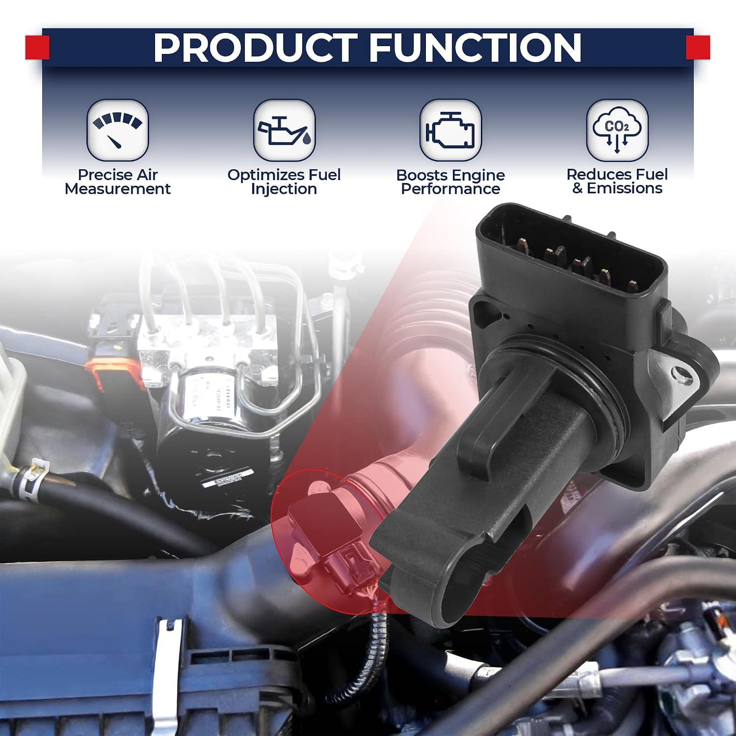 MOSTPLUS 1X43-12B579-AB 22204-22010 Mass Air Flow Meter Direct Replacement MAF Sensor Compatible for Toyota Lexus Land Rover Jaguar XJ8 X-Type