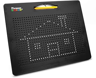 Picasso Tiles 2-in-1 Double-Sided Magnetic Drawing Board Lower Case Alphabet Letter and Free Style Writing Reading Playboard 12x10 inch Large Magnet Tablet Pad Open-Ended STEAM Learning Playset PTB04