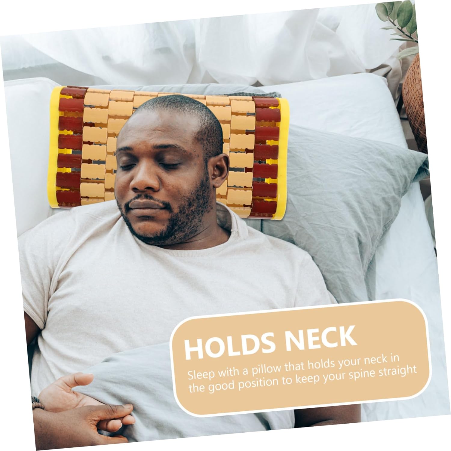 Yardwe Breathable Cervical Pillow Ergonomic Hollow Neck Support for Relaxation for Steam Rooms and Home Use Single Natural Material