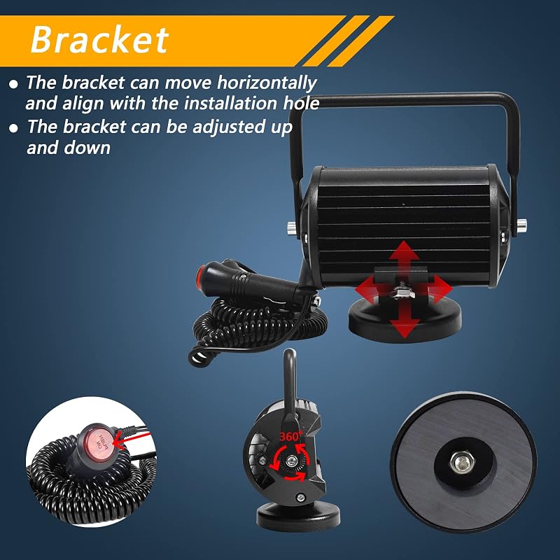 RIGIDON 2x LED Munkalámpa Mágneses Talppal 72W 12V Offroad Terepjáró Traktor