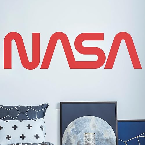 Decoración de pared con logotipo de la NASA I Space para habitación de niños, calcomanía de la NASA para decoración de habitación del espacio