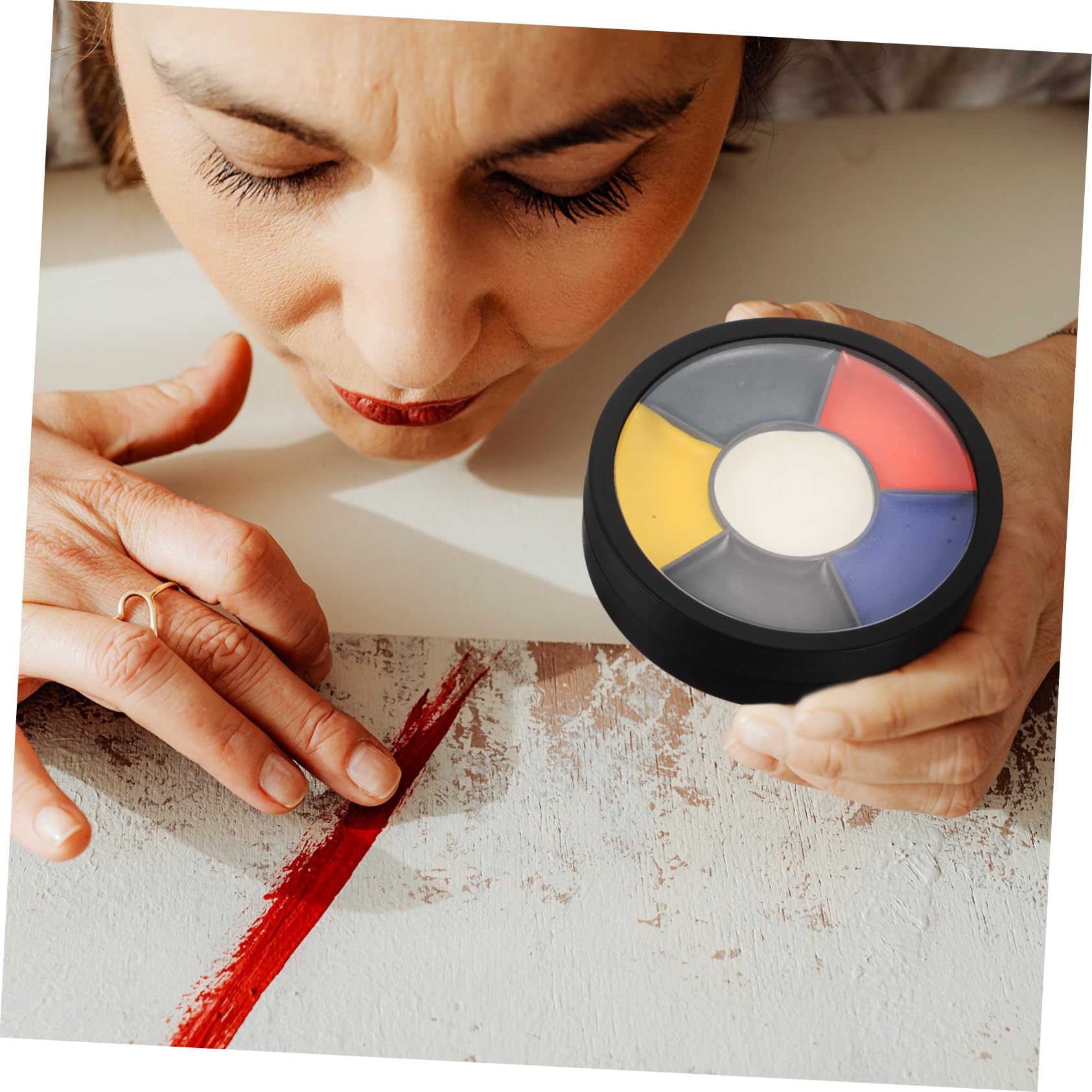 Kit di Trucco per Halloween da 3 Pezzi 6 Ruote di Pigmento Materiali per Il Trucco Decorazioni per Feste Sicure per Cosplay