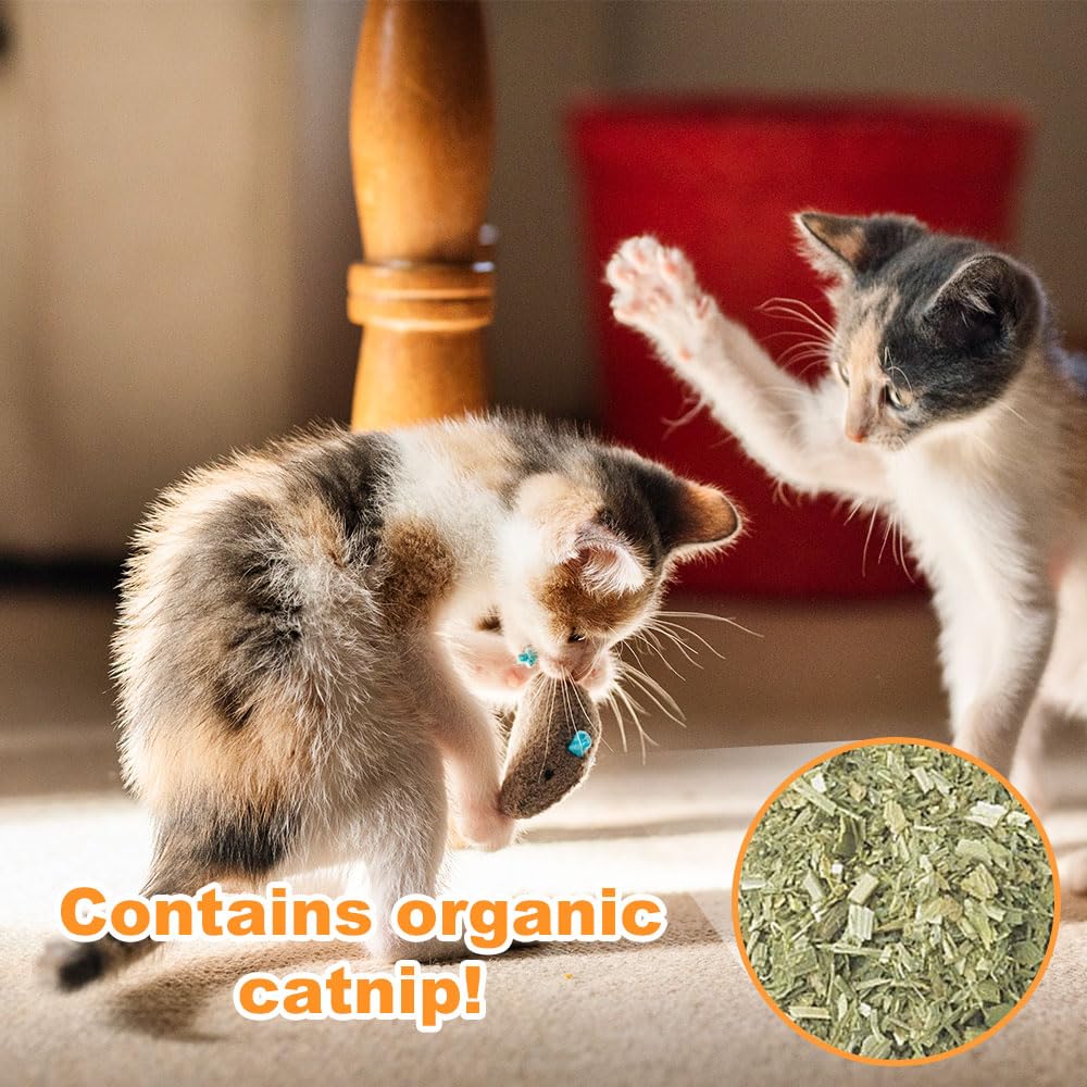 20 Piezas Juguetes paraGatos Ratas Ratones para Gatos de Peluche Ratones de Juguete de Hierba Gatera Juguete de Ratón de Peluche de Gato Interior (Multicolor)