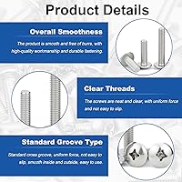 Vista 5 de MroMax Tornillos de máquina M2.0.197 x 0.157 in Tornillos Phillips Cross Truss Head Tornillo 304 Pernos de sujeción de acero inoxidable 15pcs