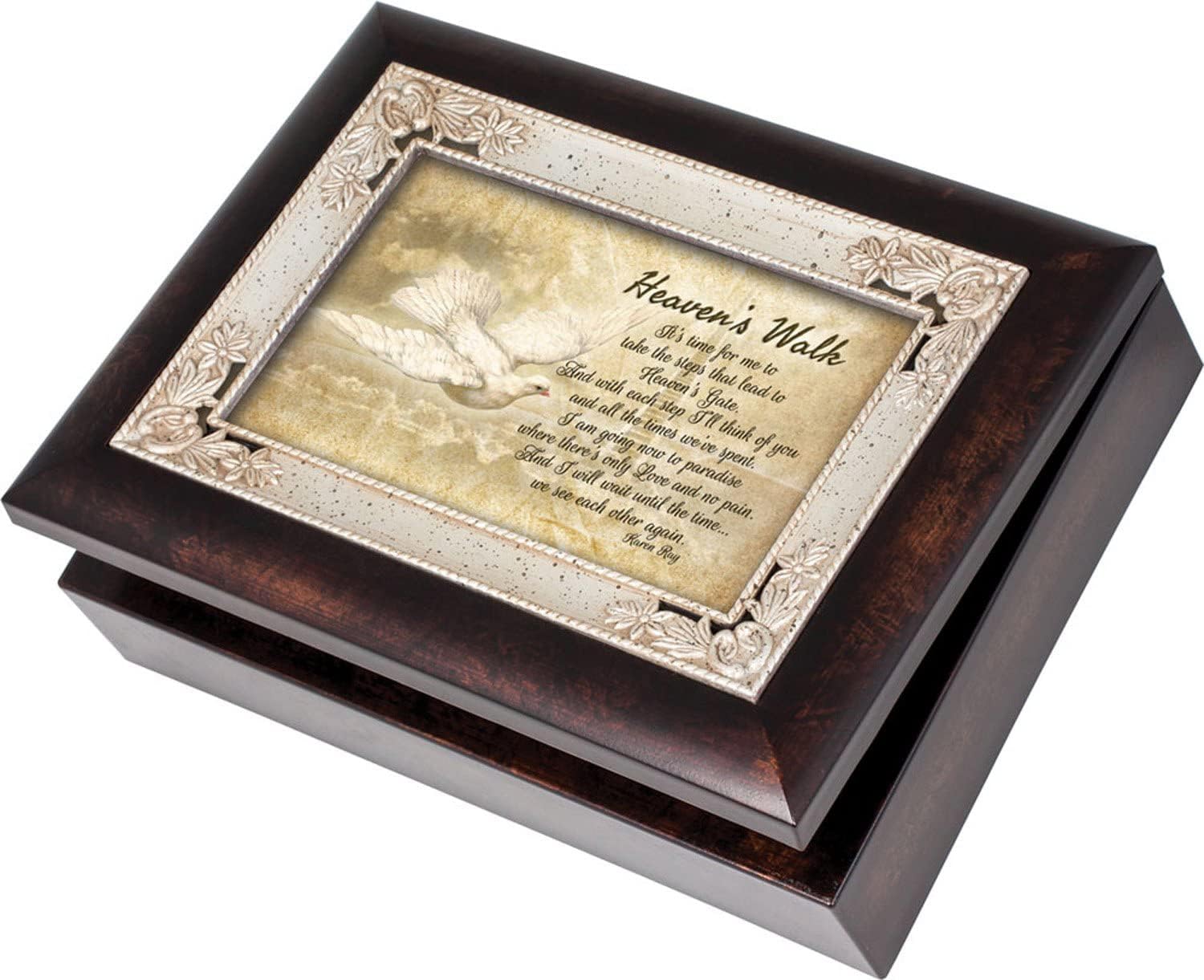 Cottage Garden Heavens Walk with Each Step I Take Burlwood Jewelry Music Box Plays How Great Thou Art