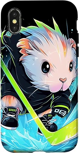 Miniatura 7 de iPhone 12 mini Guinea Pig Ice Hockey Player Hockey Stick Goalie Case
