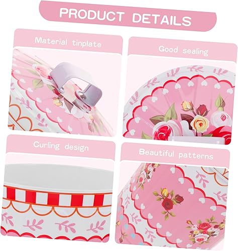 Miniatura 9 de Tanque de almacenamiento de hojalata redondo para cocina, latas de galletas con tapa, recipiente hermético para galletas, lata de metal, bote, bote,