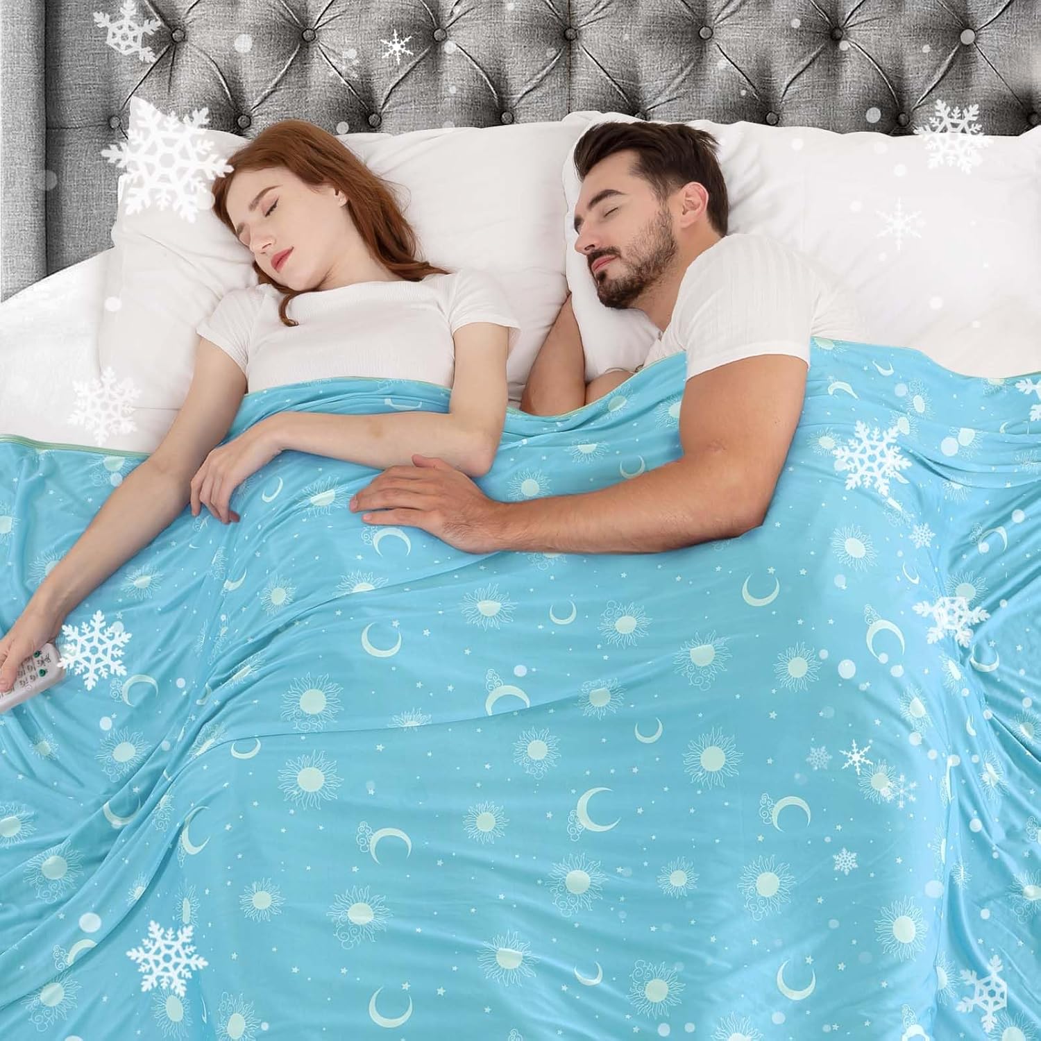 inhand Cooling Blanket King Size (90″x108″) – Cooling Blankets for Hot Sleepers – Q-Max >0.45 Decorative Lightweight Breathable Summer Cold Blankets for Sleeping Night Sweats to Keep Cool – Teal