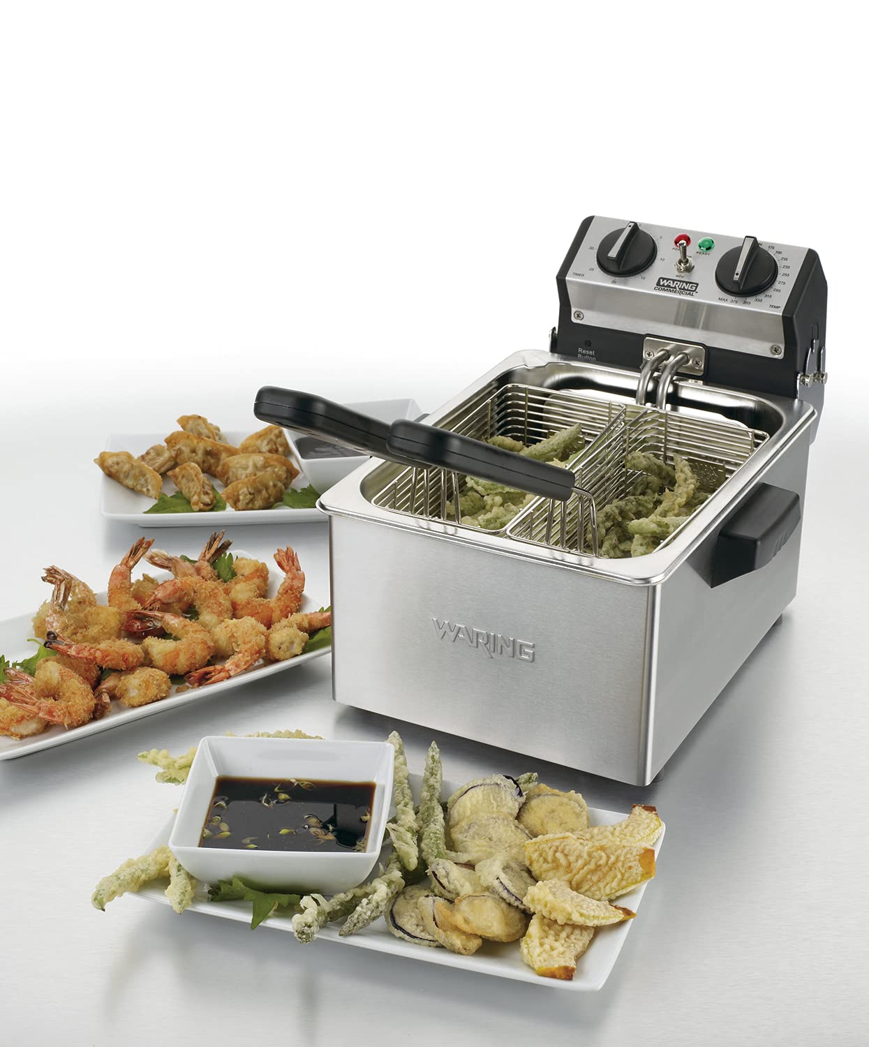 Waring Commercial WDF75RC Heavy Duty 8.5 lb double basket deep fryer