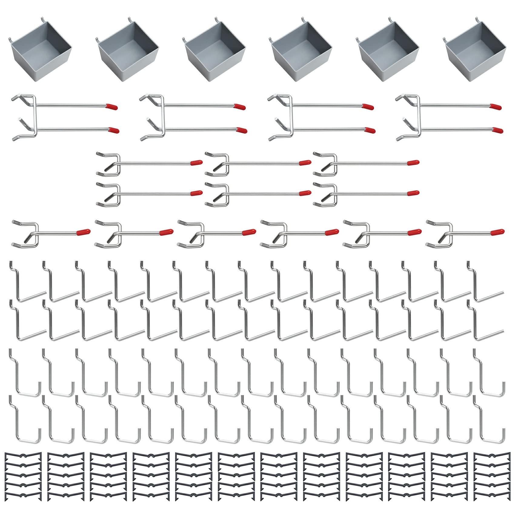 Pegboard Smith142PCS Pegboard Hooks Assortment with Storage Bins, Pegboard Accessories Organization Kit, Versatile Tools Organizer