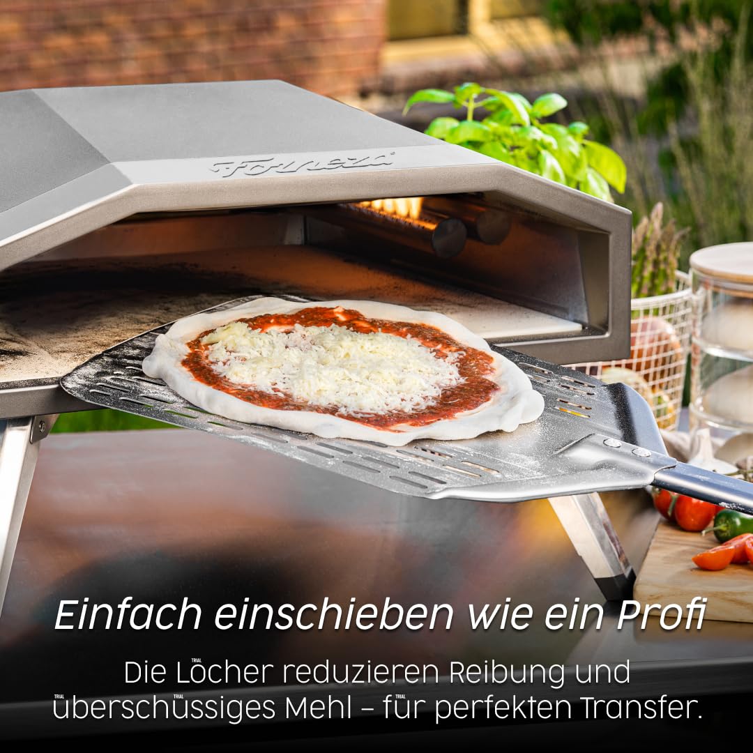 Pizzaschieber perforiert, klappbarer Griff