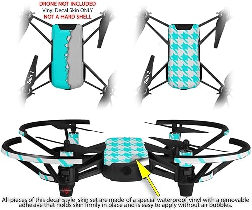 Miniatura 2 de Skin Wrap 2Pack para DJI Ryze Tello Drone Ripped colores neón verde azulado color gris Drone No Incluidas