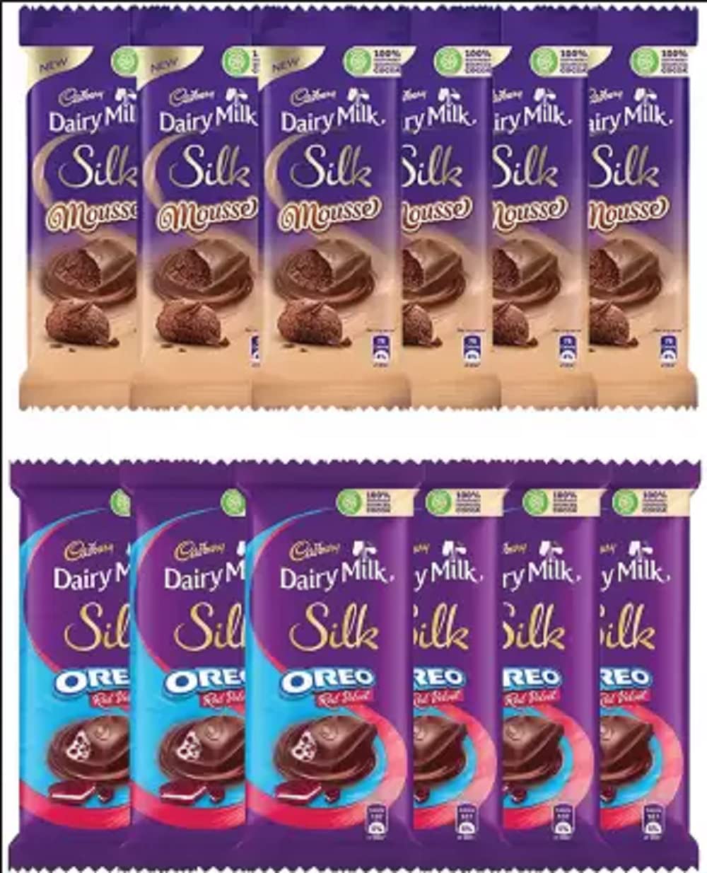 Cadbury Dairy Milk Silk Mousse 50g (Pack of 6) + Dairy Milk Silk Oreo