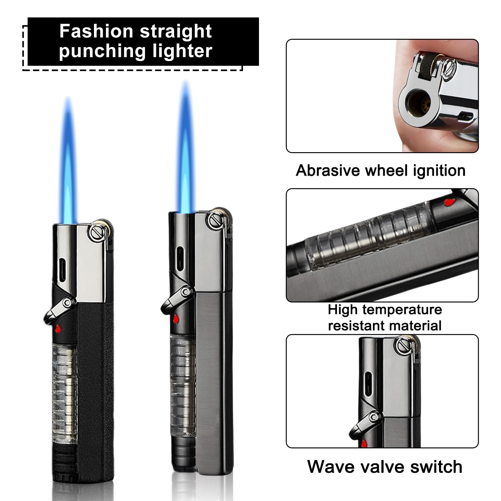 Lot De 2 Briquets Tempête Rechargeables Jet Flamme - Briquet Vent Resistant Pour Hommes