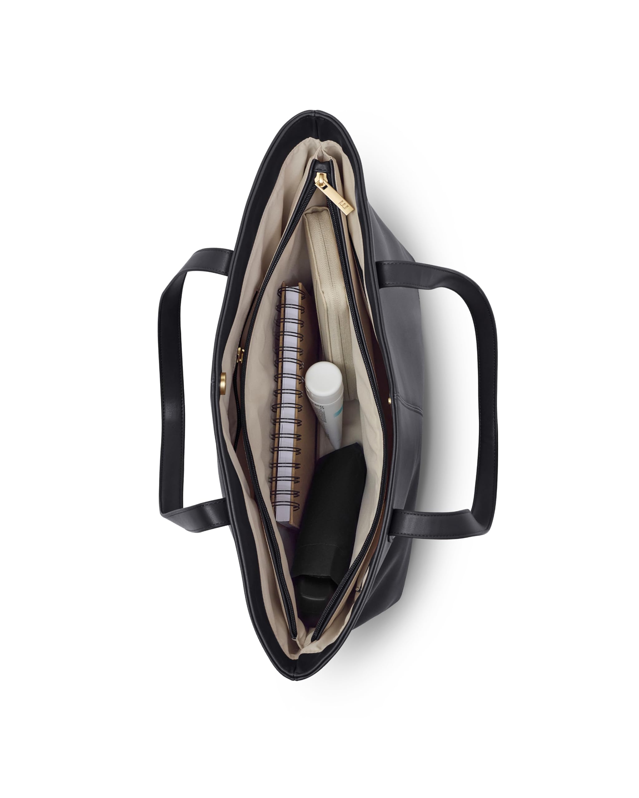 Expatrié Cabas Femme - Caro - Sac fourre-tout en similicuir - Sac à bandoulière élégant pour bureau, université ou école - Compartiment pour ordinateur portable 15 pouces - Hydrofuge