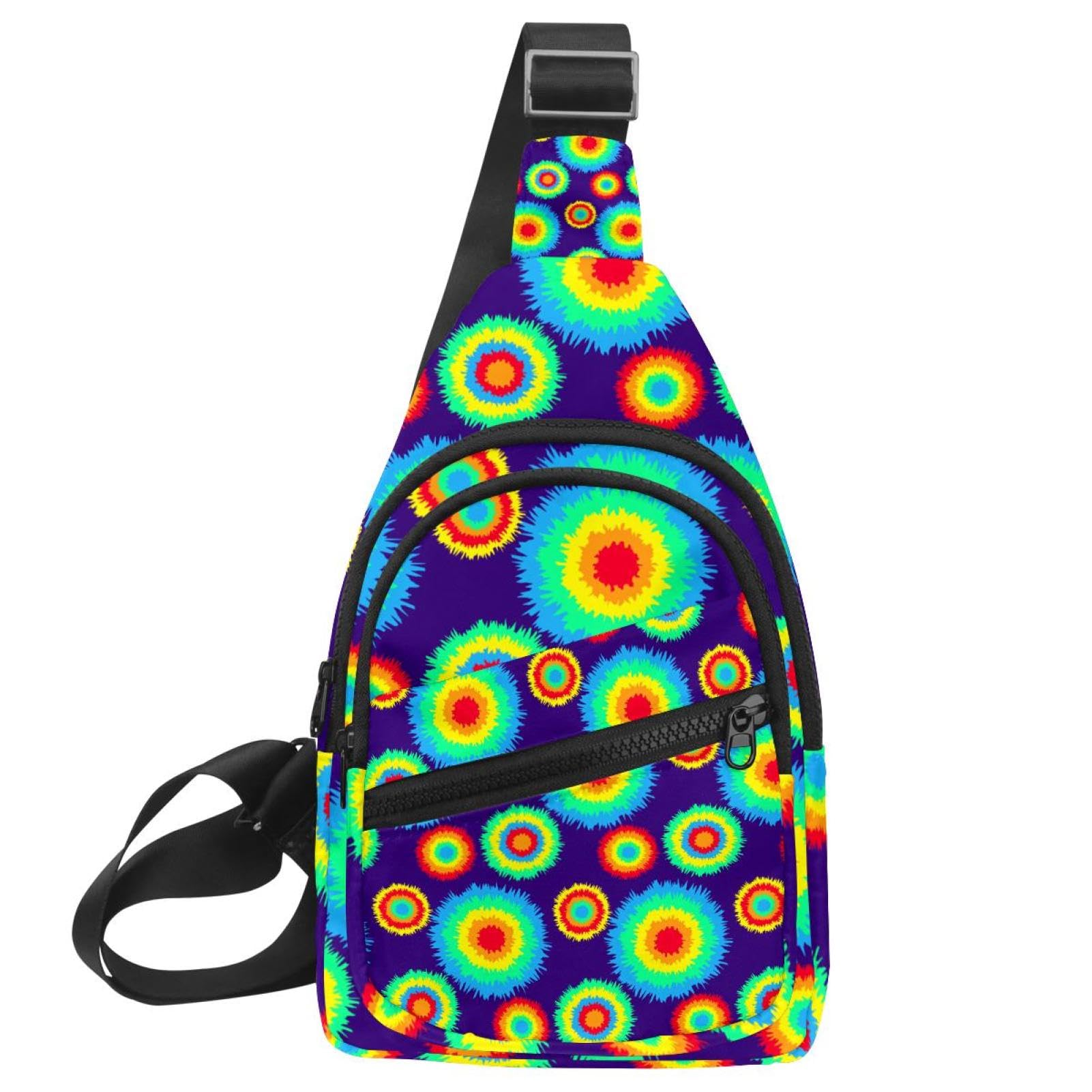 Mochila bandolera para hombre estilo tie-dye ideal para tus viajes y paseos urbanos 7