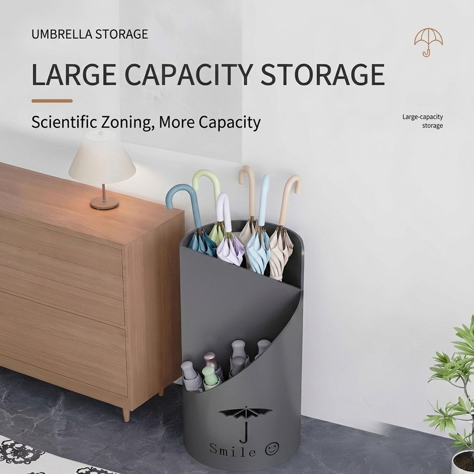 Porta Ombrelli da Ingresso in Metallo, Supporto per Ombrelli Design Moderno
