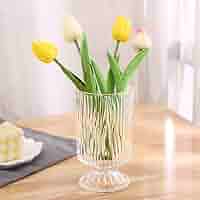 Amazon.com: 7 Inch Modern Glass Vase with Embossed Ribbed