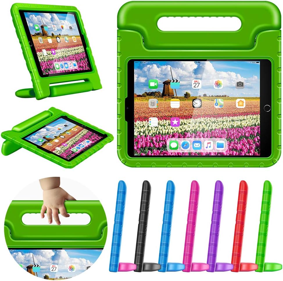 Greatgo Case Compatible with iPad 9.7in Air 1 Air 2 5th 6th Generation Shockproof Childproof Lightweight Convertible Handle Stand iPad Cover Case for 6th 5th Generation 9.7" Air Case Green