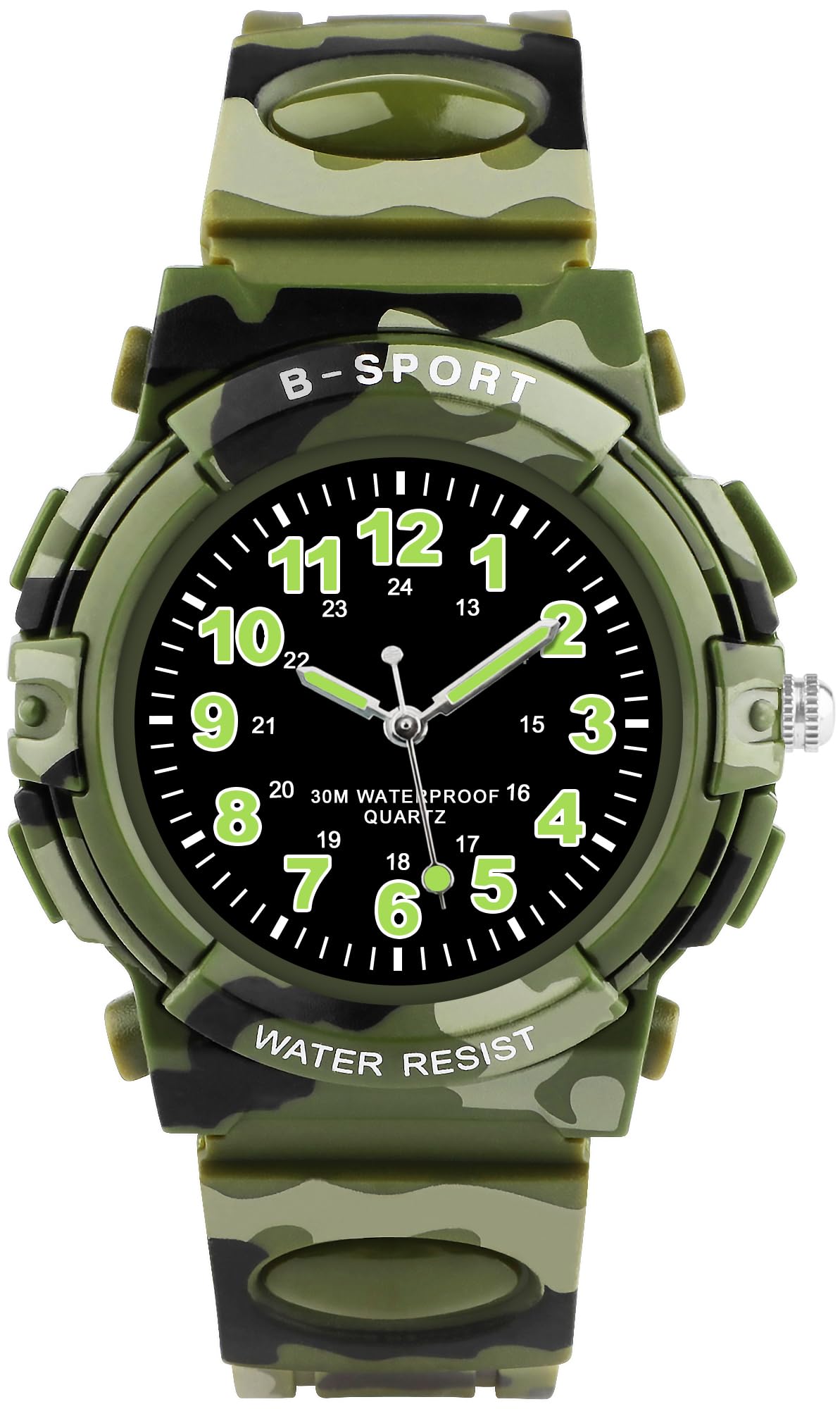 GUUMUXINKids Watch for Boys Girls Ages 4-15, Analog Quartz Watch with Soft TPU Band，30M Waterproof Outdoor Sports Watches，Learning Time Children Teenager Watches