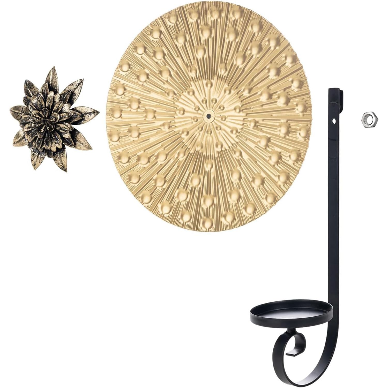 2 Stück Wandhalter für Kerzen,Wandkerzenhalter Metall Gold,Kerzenständer für Wandmontage,Wand Kerzenhalter für Deko