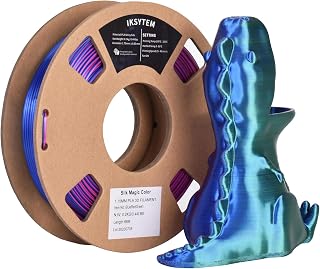 IKSYTEM 3D Printer Filament, Tri-Colors 3D Filament Red Blue Green, Silk PLA Filament 1.75mm, Fit Most FDM 3D Printers and 3D Pen, 3D Printing Filament +/-0.03mm, 200g/0.44lbs