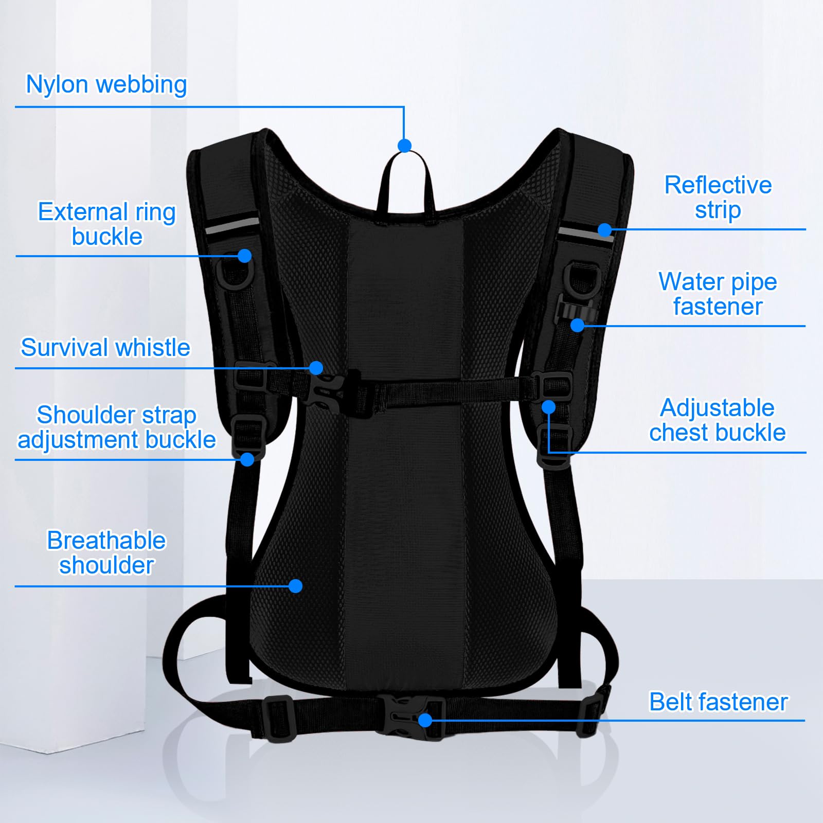 Mochila de hidratación, mochila de ciclismo al aire libre, mochila de hidratación ligera con bolsa de hidratación de 70 onzas, mochila de agua para correr, senderismo, ciclismo, escalada, camping,