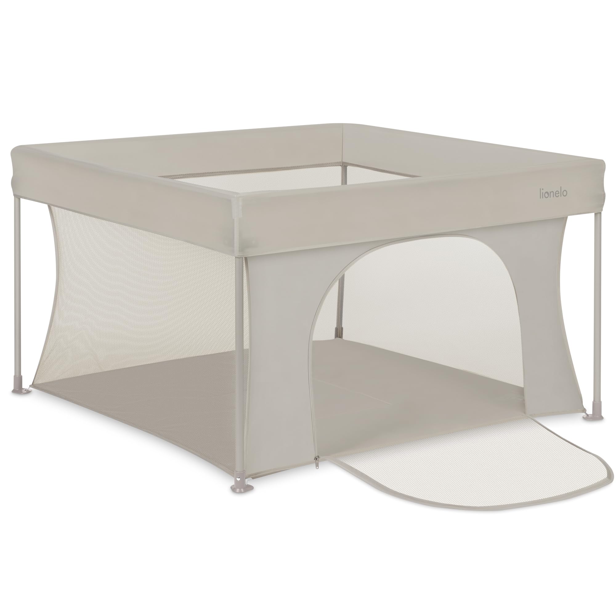 Lionelo PACO Box Bambini 0-48 mesi, Pieghevole, Compatto 111 x 111 cm | Per Piccoli Spazi, Lati in Rete Traspirante, Ingresso Laterale con Zip, Borsa Trasporto, Casa Giardino, fino 15 kg
