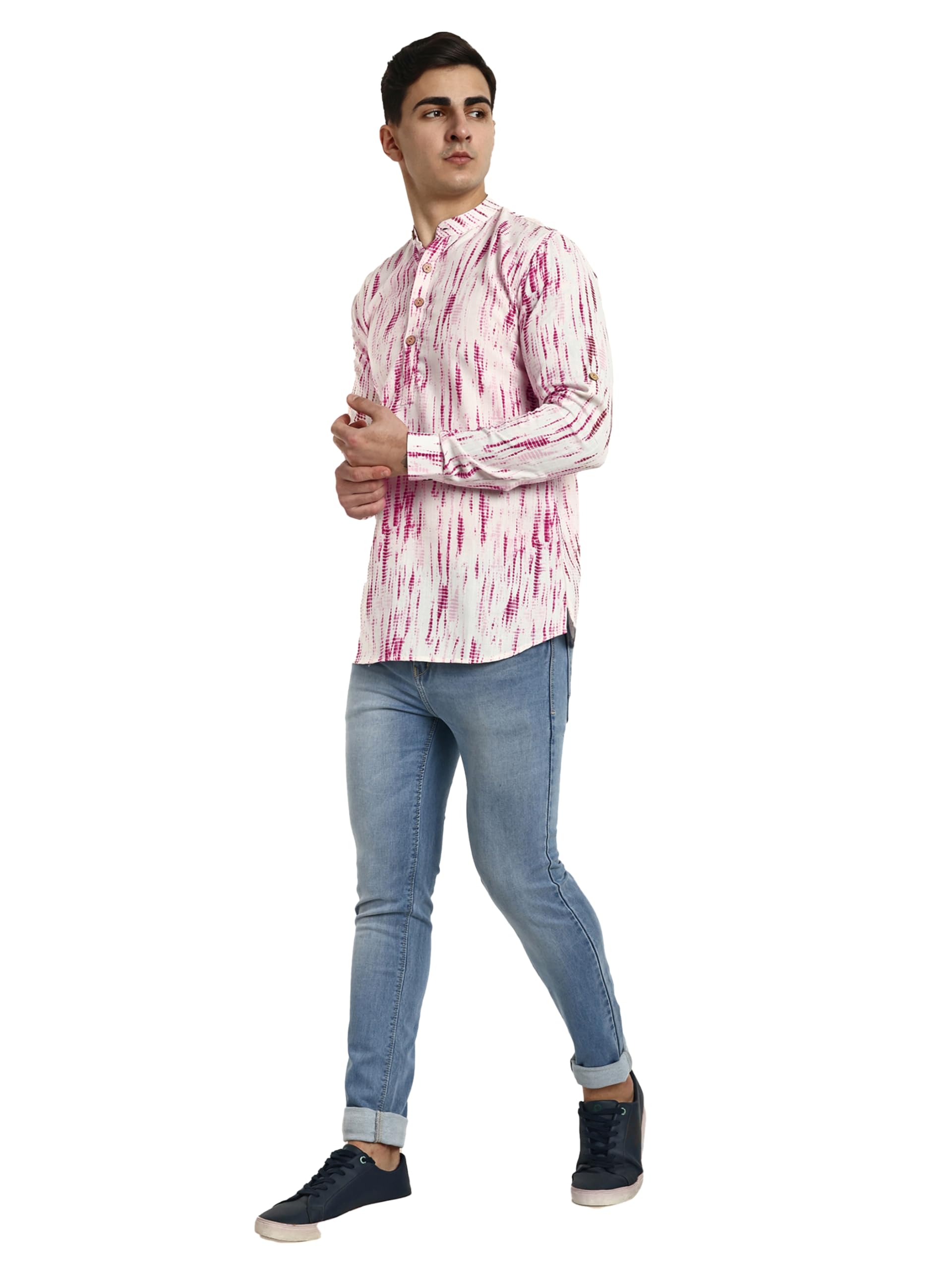 Men's Cotton Printed Short Kurta with Comfortable Fit and Simple Style and Regular Look | Kurta for Men-image-23