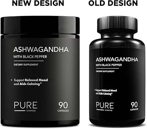 Miniatura 2 de Ashwagandha orgánica 1300 mg con pimienta negra  Alivio natural del estrés y apoyo energético  90 cápsulas veganas  Suplemento de apoyo para el