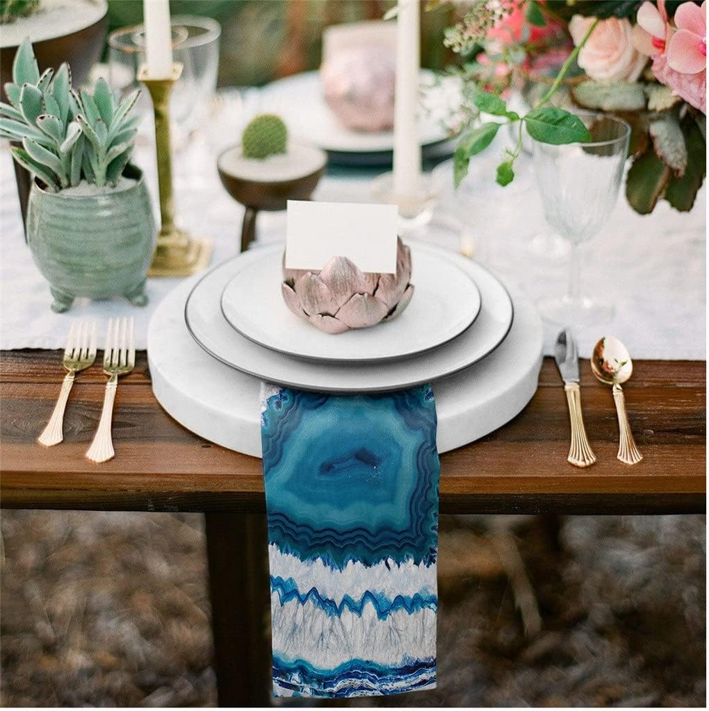 Retro Agate Texture Cloth Napkins Set Festive Banquet Wedding Decor Tea Towel Kitchen Dinner Table(6pcs)