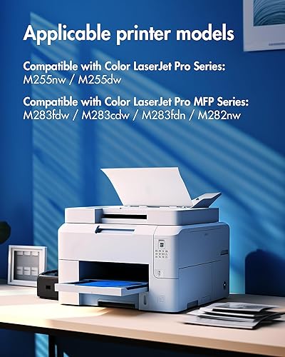 Miniatura 2 de Paquete de 4 cartuchos de tóner 206X High Yeild, repuesto para cartuchos de tóner 206A 206X, paquete de 4 unidades HP compatibles con HP Color