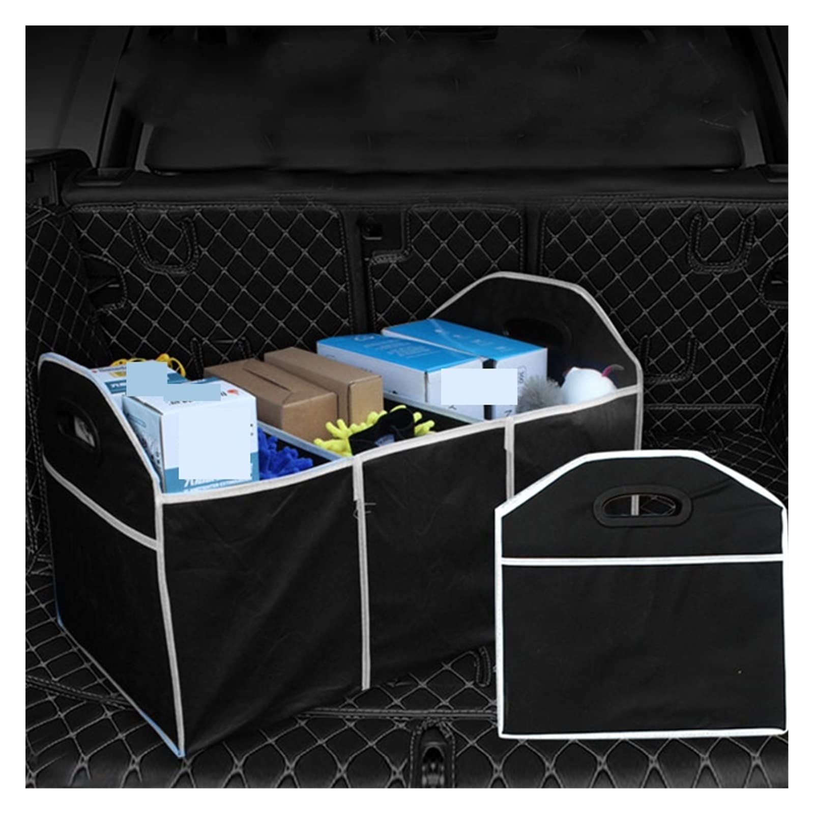 Xuanqingyi Store Samochodowy organizer do bagażnika o dużej pojemności składana torba do przechowywania bagażnika przechowywanie i sprzątanie organizer do bagażnika rzeczy samochodowe