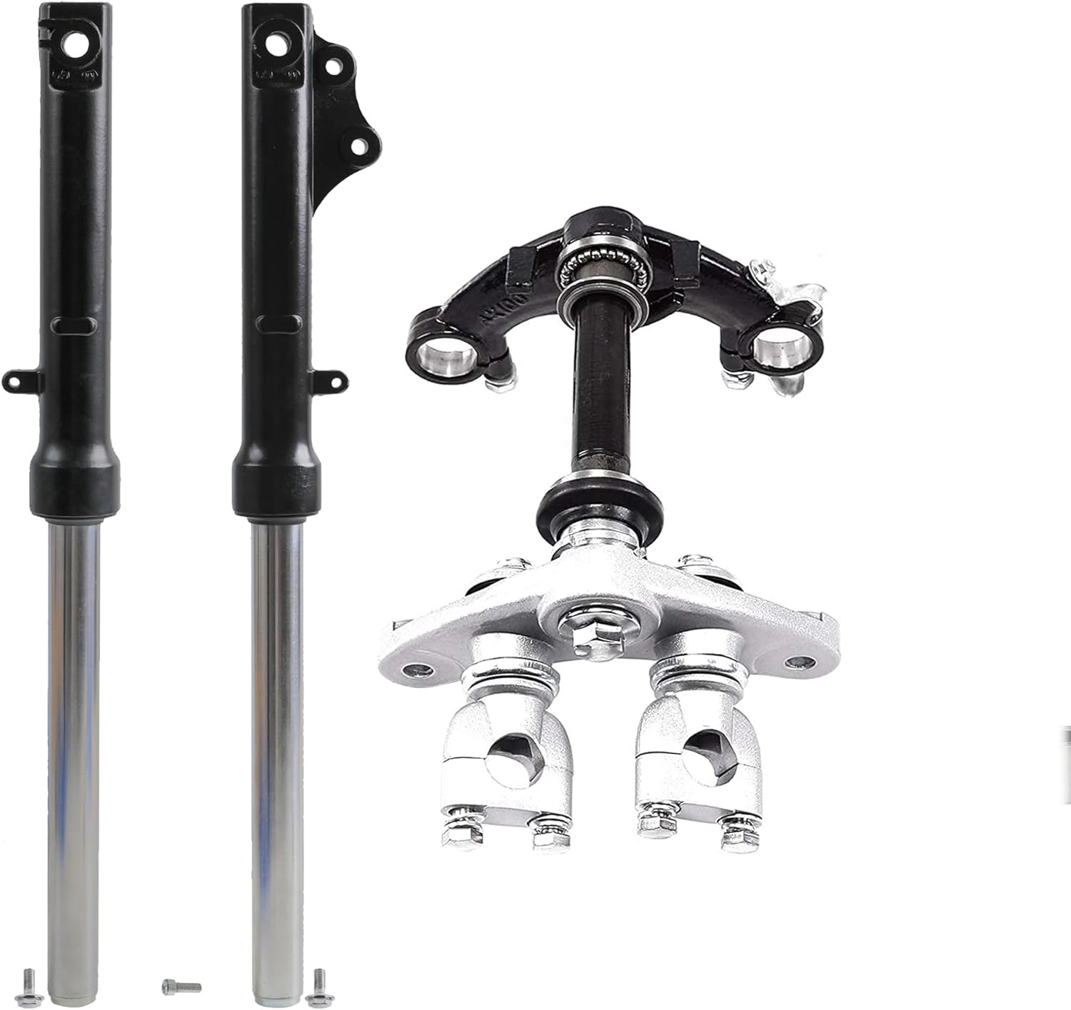 520mm Front Forks Shocks Suspension Set Front Strut Tube and 27mm Triple Tree Set for Disc brake CRF50 XR50 50cc 70cc 90cc 110cc Dirt Pit Bikes 50cc-125cc