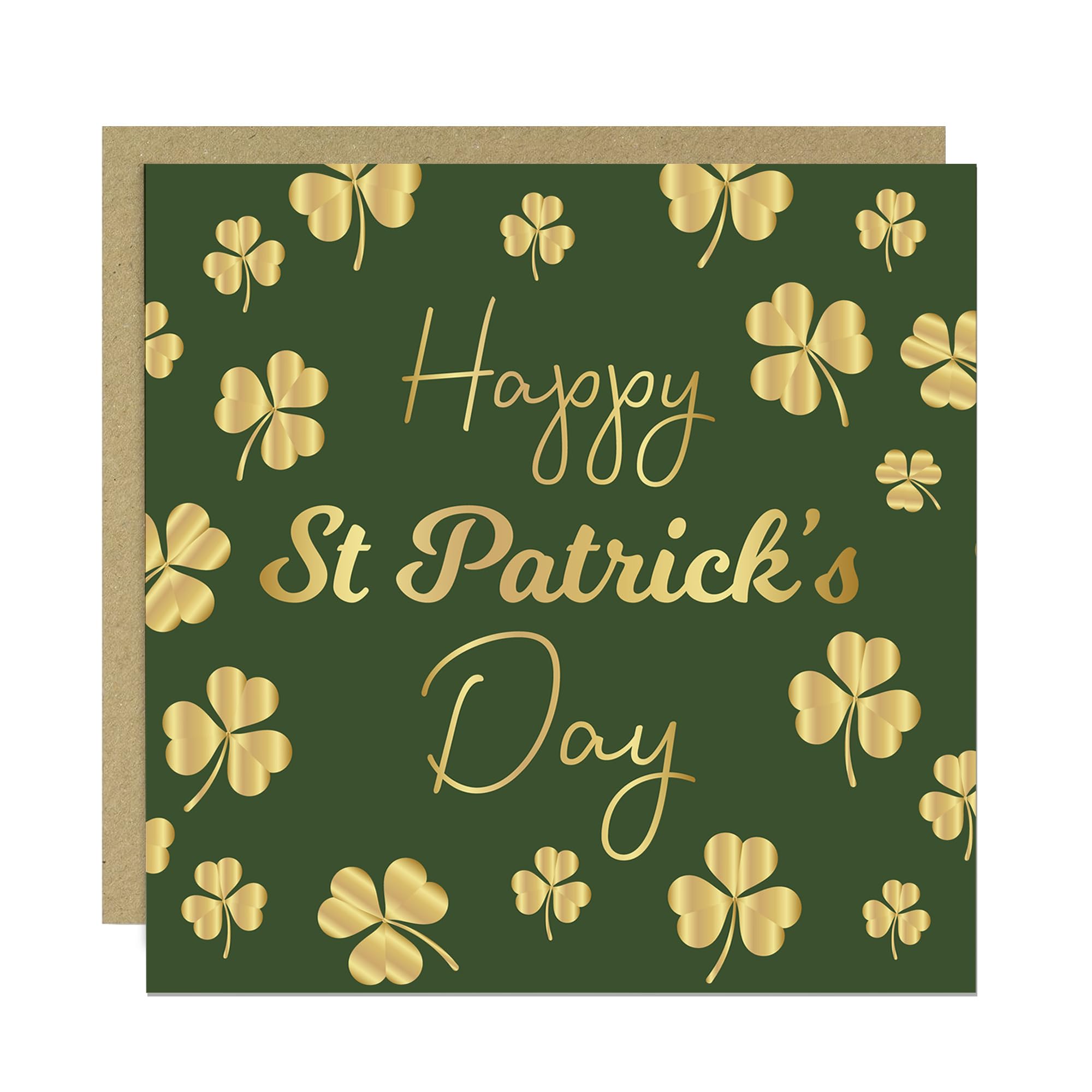 RED OCEAN St Patricks Day Card Saying Happy St Patrick's Day- Irish Cards with Hearts and Shamrock for Best Friend, Husband, Wife, Brother, Sister or Partner- 145x145mm With Greetings Card