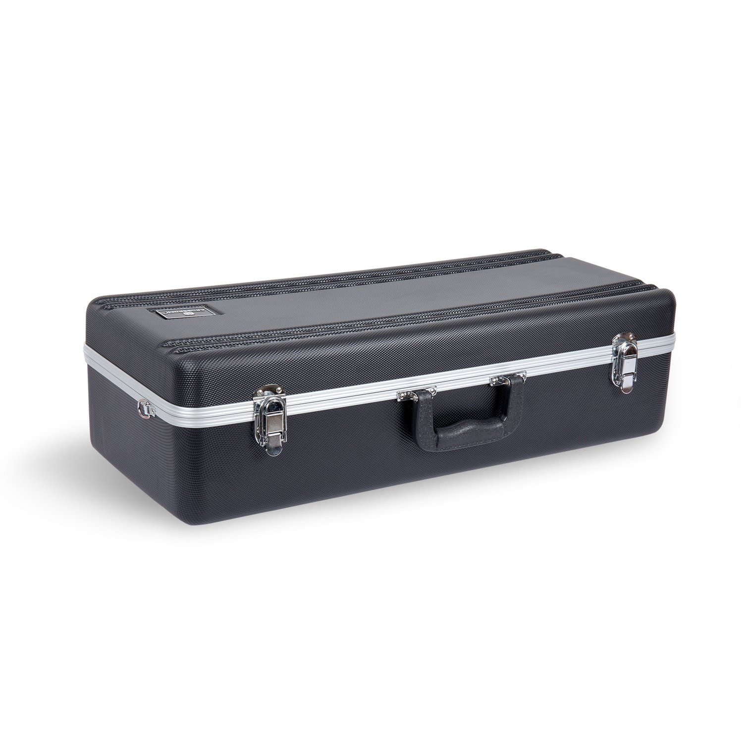 Crossrock Custodia Rettangolare in ABS per Sassofono Tenore | Finitura Nera con Motivo Diamante (Black), Interno in Velluto Blu, Serratura Sicura, Tracolla Rimovibile