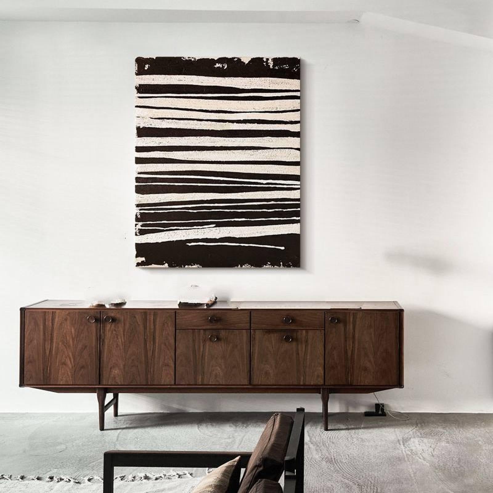 Peintures à l'huile sur toile design tridimensionnel noir blanc art mural