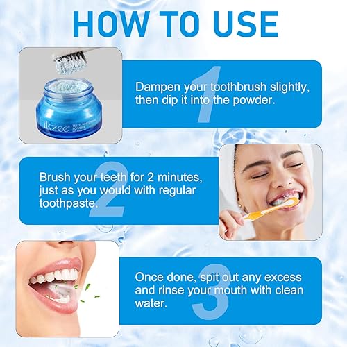 Miniatura 6 de Polvo blanqueador dental  Blanqueamiento dental, elimina manchas  Sin sensibilidad  Apto para esmalte  Ambientador de aliento  para manchas de café,