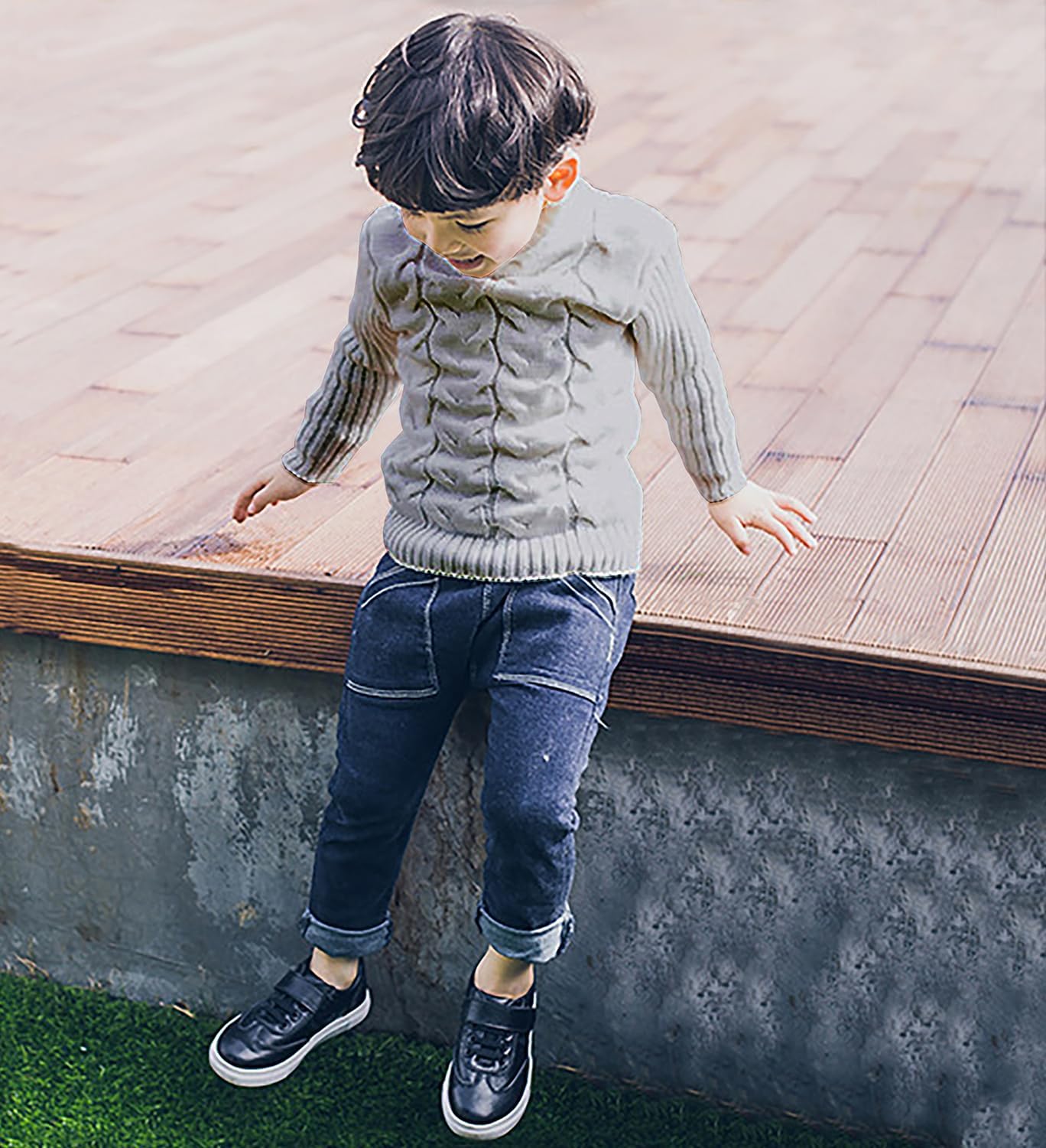 Baby Boys Turtleneck Knit Sweaters Toddler Girls Soft Warm High Collar Pullover Sweater Size 1-8T - Image 2