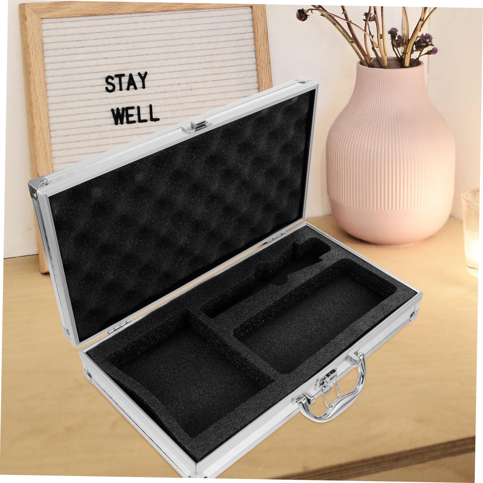 TOYANDONA Custodia Rigida in Lega di Alluminio Inserto in Spugna per Microfono Wireless e Scheda Audio, Riutilizzabile, Protezione da Urti e Cadute per Uso Outdoor