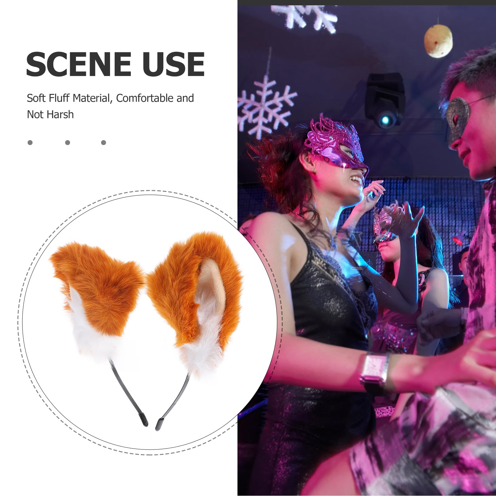 Furry Cat Ear Wolf Hairband Plush Ears Animal Cosplay Party Costume Accessory for Halloween, Colore 3, Width: 18 centimeters - Image 2