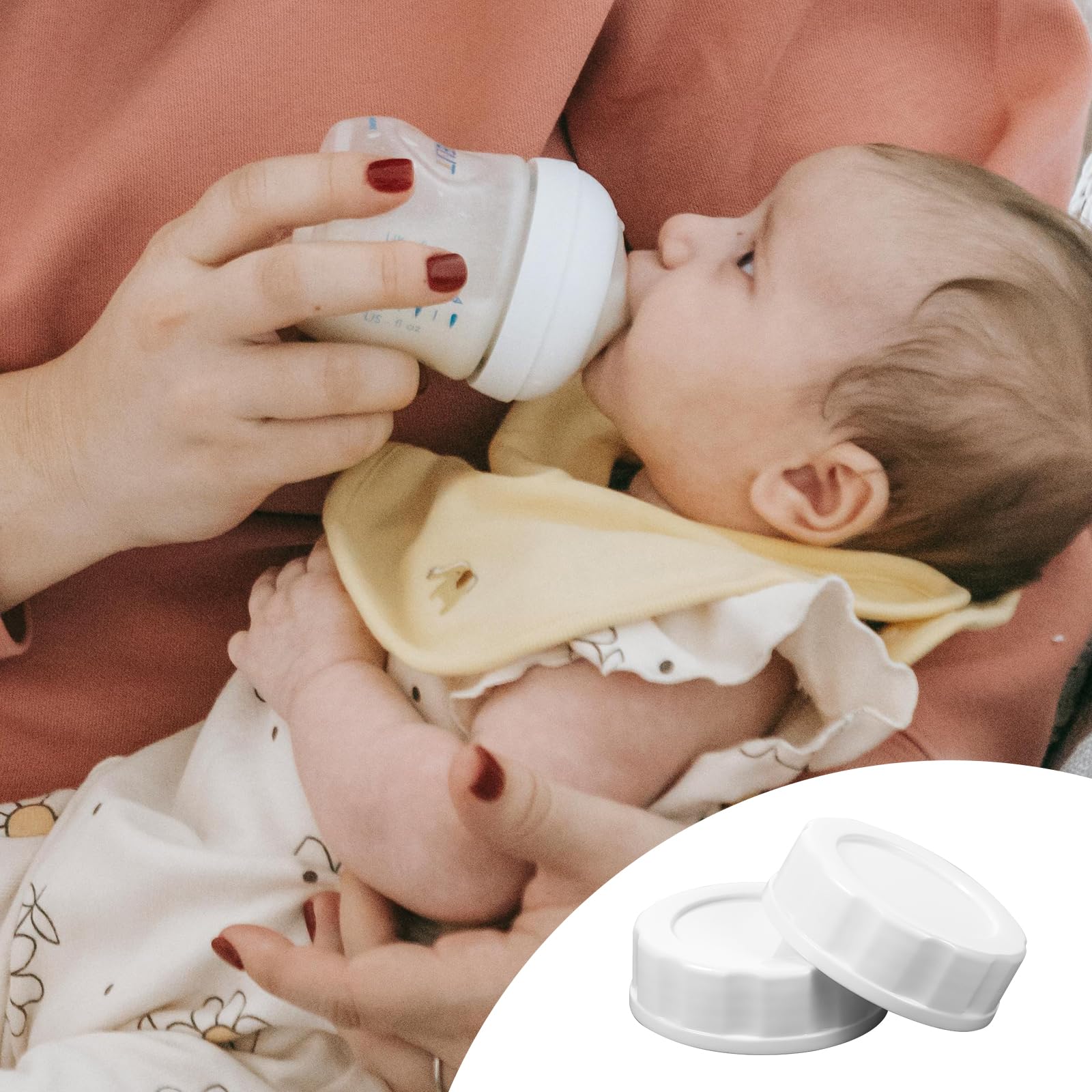 Biberon MAM 6-18 mesi: set di 6 tappi da viaggio in silicone bianco, a prova di perdite e facili da pulire