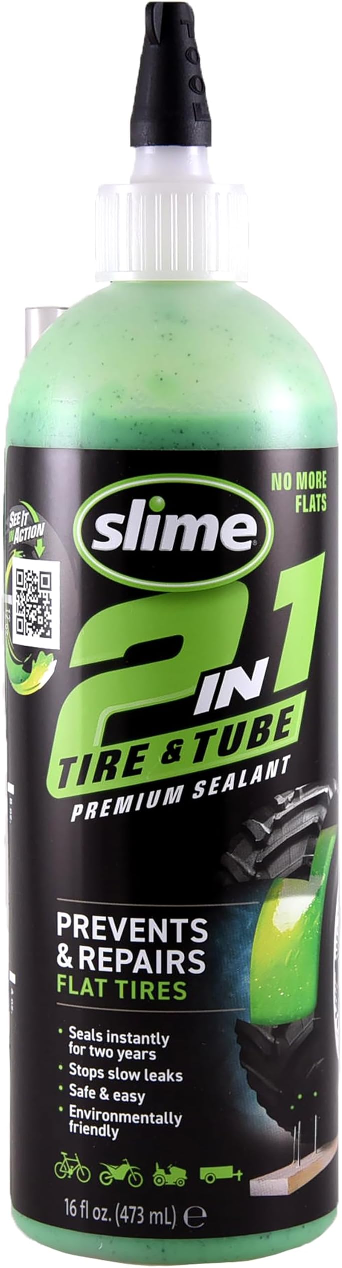 10193-51 2-in-1 Tyre & Tube Sealant Puncture Repair Sealant, Premium, Prevent and Repair, suitable for all off-highway Tyres and Tubes, Non-Toxic, Eco-Friendly, 473ml (16oz)