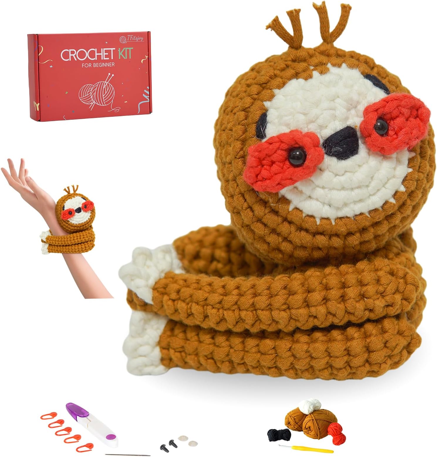Amazon.com: TFitsjoy Crochet Kit for Beginners, Beginner Crochet Kit ...