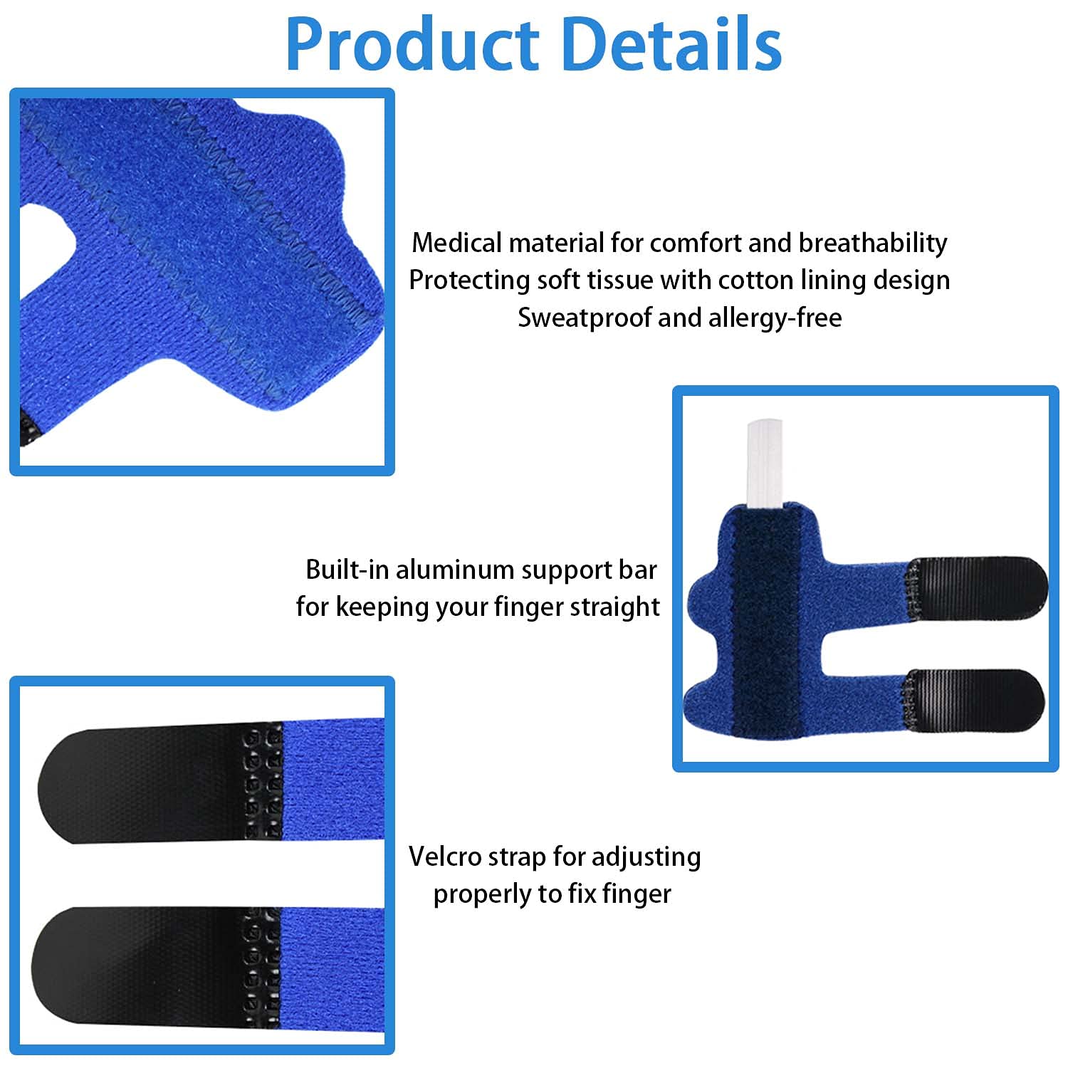 3Pcs Finger Splints, Trigger Finger Splints Mallet Finger Splint Finger