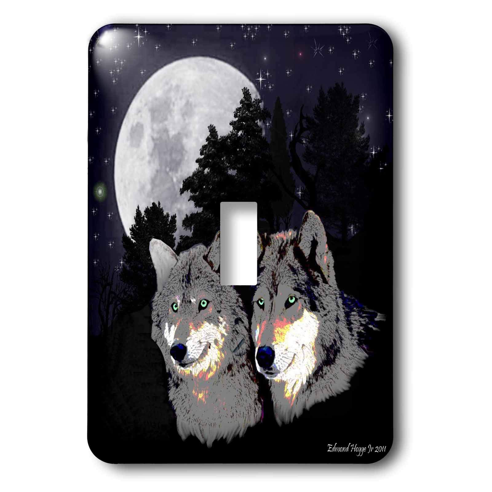 Interrupteur à bascule simple motif loup des montagnes 3dRose lsp_22833_1 pour mur
